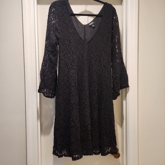 Torrid fit and flare black lace WhimsiGoth Fairy Grunge Vamp Dress Size 1X - Picture 1 of 9